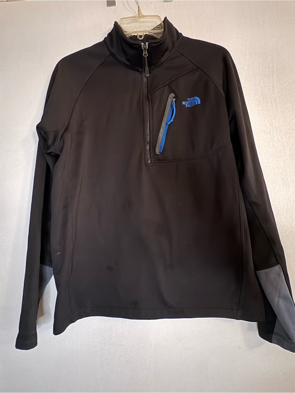 The North Face Black Lightweight Half-Zip Pullover with Blue Accent